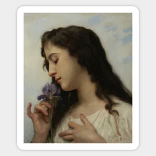 Woman with Iris by William-Adolphe Bouguereau Sticker